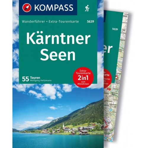 Wolfgang Heitzmann - KOMPASS Wanderführer Kärntner Seen, 55 Touren mit Extra-Tourenkarte