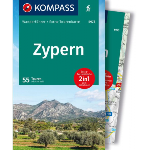 KOMPASS Wanderführer Zypern, 55 Touren mit Extra-Tourenkarte