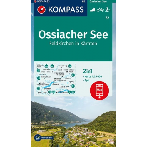 KOMPASS Wanderkarte 62 Ossiacher See, Feldkirchen in Kärnten 1:25.000