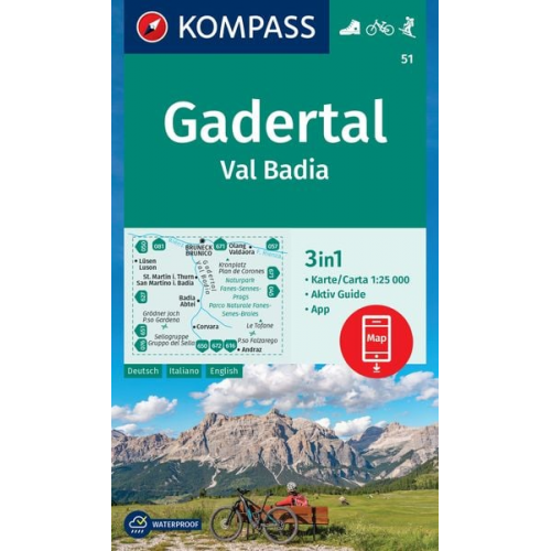 KOMPASS Wanderkarte 51 Gadertal / Val Badia 1:25.000