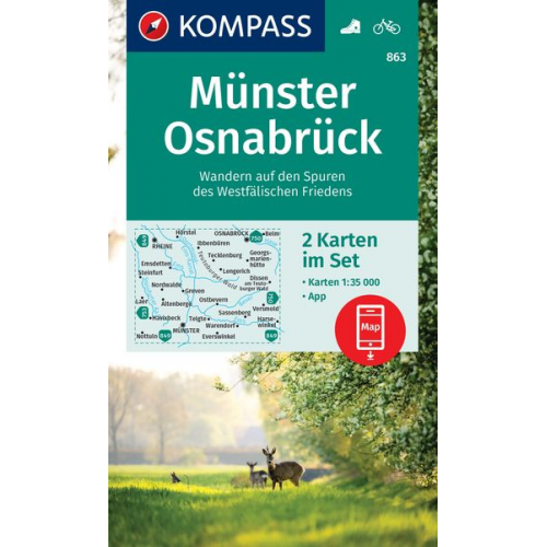 KOMPASS Wanderkarten-Set 863 Münster, Osnabrück (2 Karten) 1:35.000