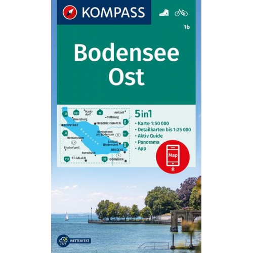 KOMPASS Wanderkarte 1b Bodensee Ost 1:50.000