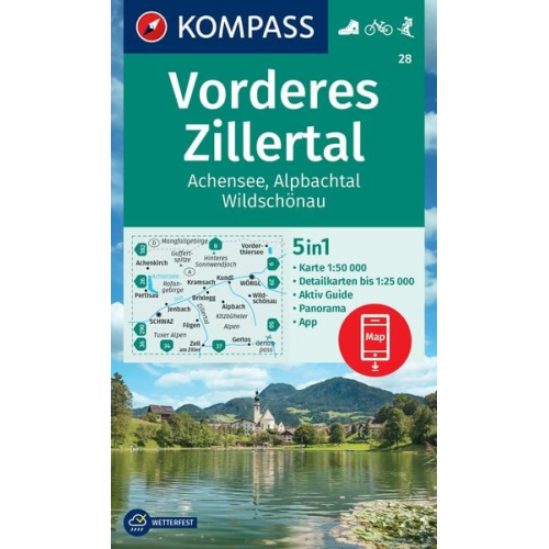 KOMPASS Wanderkarte 28 Vorderes Zillertal 1:50.000