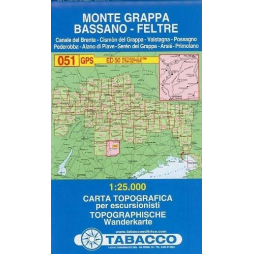 Tabacco Wandern Massiccio del Grappa - Bassano