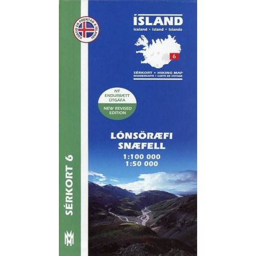 Island Serkort 06 Lonsöraefi, Snaefell