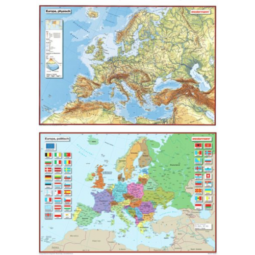 Posterkarten Geographie: Posterkartenset Europa