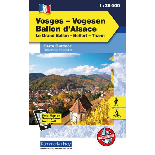 KuF Elsass / Vogesen Outdoorkarte 3 Elsass - Ballon d'Alsace