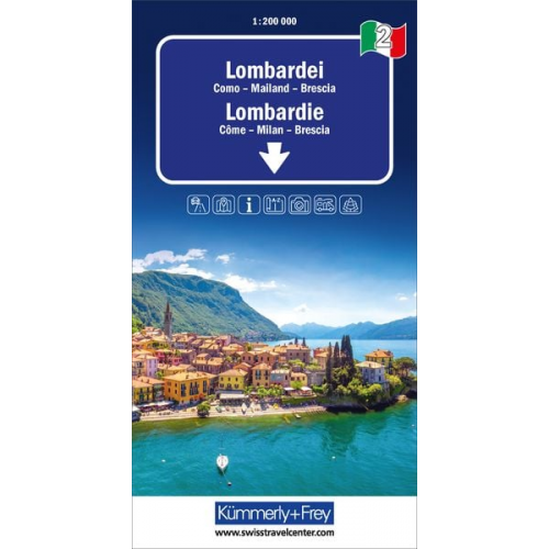 Kümmerly+Frey Regional-Strassenkarte 2 Lombardei 1:200.000