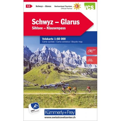 KuF Schweiz Radkarte 12 Schwyz - Glarus