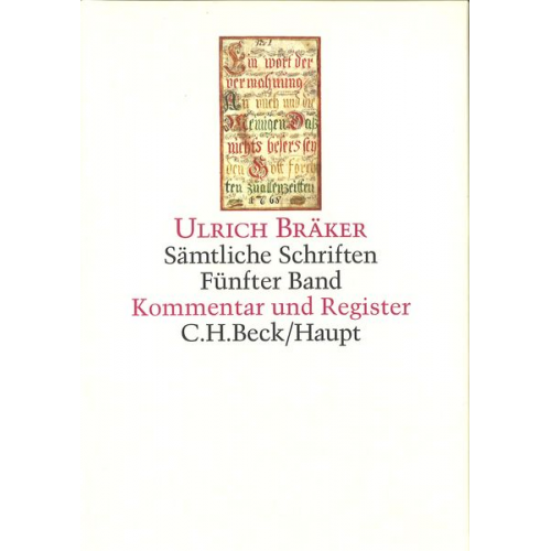 Ulrich Bräker - Sämtliche Schriften Bd. 5: Kommentar und Register