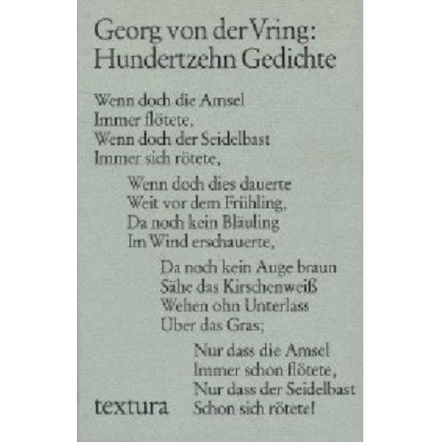 Georg der Vring - Hundertzehn Gedichte