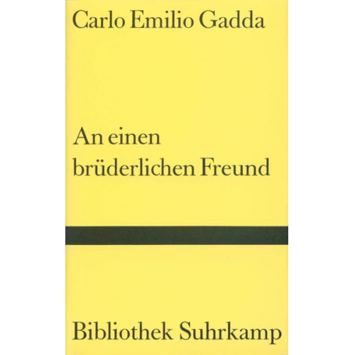 Carlo Emilio Gadda - An einen brüderlichen Freund