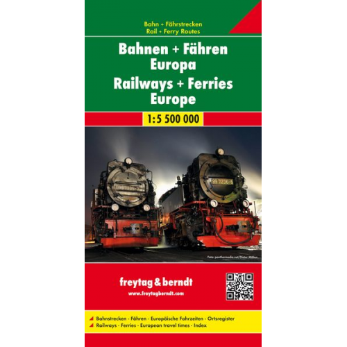 Bahnen + Fähren Europa, Eisenbahnkarte 1:5,5 Mio., Poster, plano in Rolle