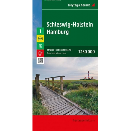 Schleswig-Holstein - Hamburg, Straßen- und Freizeitkarte 1:150.000, freytag & berndt