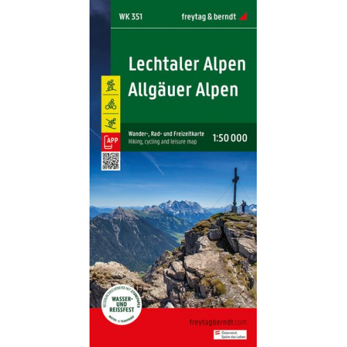 Lechtaler Alpen - Allgäuer Alpen, Wander-, Rad- und Freizeitkarte 1:50.000, freytag & berndt, WK 351