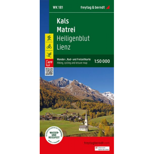 Kals - Matrei, Wander-, Rad- und Freizeitkarte 1:50.000, freytag & berndt, WK 181