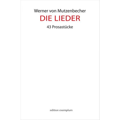 Werner Mutzenbecher - Die Lieder