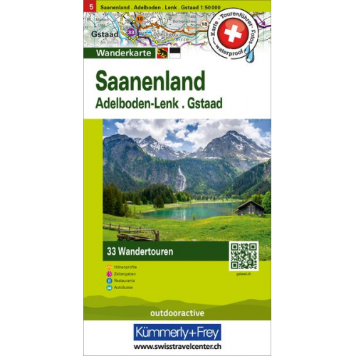 Saanenland Adelboden-Lenk, Gstaad Nr. 05 Touren-Wanderkarte 1:50 000