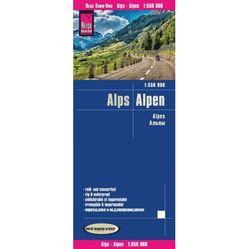Reise Know-How Verlag Peter Rump - Reise Know-How Landkarte Alpen / Alps (1:550.000)