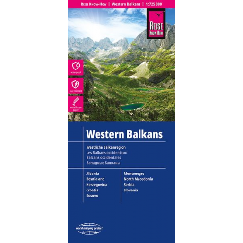 Reise Know-How Verlag Peter Rump GmbH - Reise Know-How Landkarte Westliche Balkanregion / Western Balkans (1:725.000)