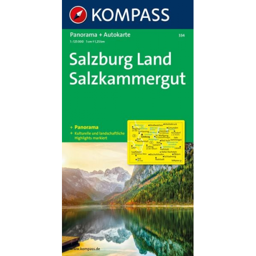 KOMPASS Autokarte Salzburg Land, Salzkammergut 1:125.000