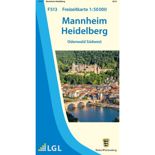 Topographische Freizeitkarte Baden-Württemberg Mannheim Heidelberg