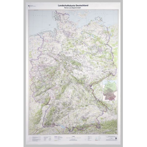 BKG-Bundesamt für Kartographie und Geodäsie - Poster Landschaftskte Deutschland 1:750 000 ohne Bestäbung