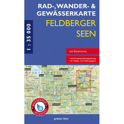 Rad-, Wander- und Gewässerkarte Feldberger Seen