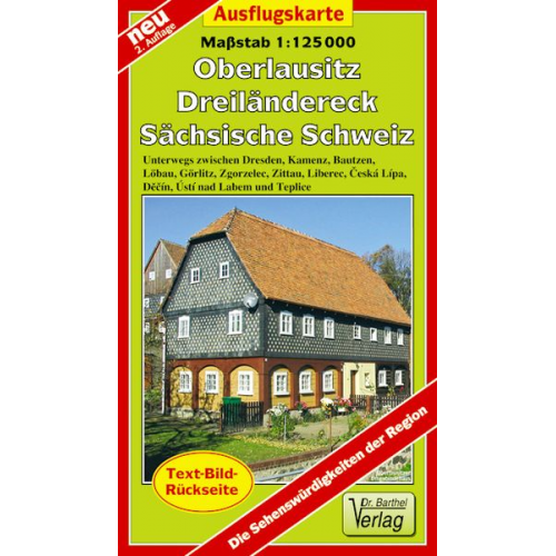 Verlag Barthel - Ausflugskarte Oberlausitz, Dreiländereck, Sächsische Schweiz