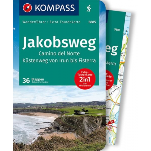 Rorbert Schwänz - KOMPASS Wanderführer Jakobsweg Camino del Norte, 60 Touren mit Extra-Tourenkarte