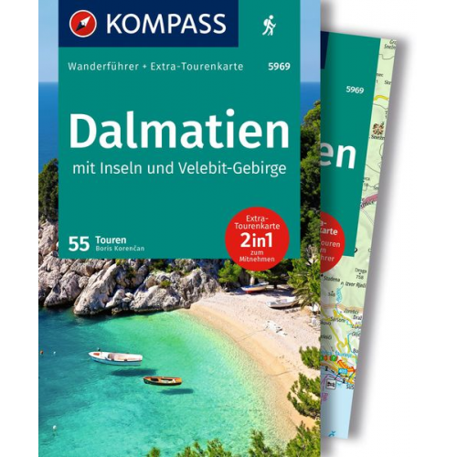Boris Korencan - KOMPASS Wanderführer Dalmatien mit Inseln, Velebit-Gebirge und Plitvicer Seen, 55 Touren mit Extra-Tourenkarte