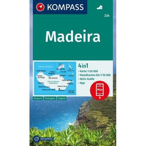 KOMPASS Wanderkarte 234 Madeira 1:50.000