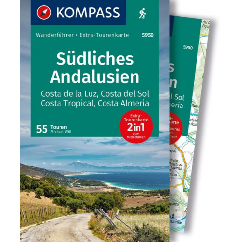 KOMPASS Wanderführer Südliches Andalusien, Costa de la Luz, Costa del Sol, Costa Tropical und Costa Almeria, 55 Touren mit Extra-Tourenkarte