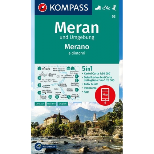 KOMPASS Wanderkarte 53 Meran und Umgebung / Merano e dintorni 1:50.000