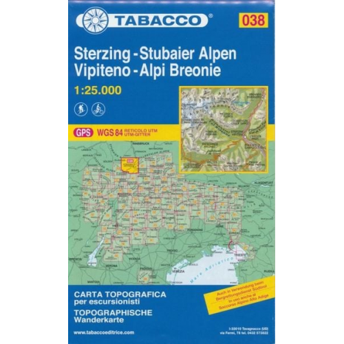 Tabacco Wandern 1 : 25 000 Sterzing Stubaier Alpen