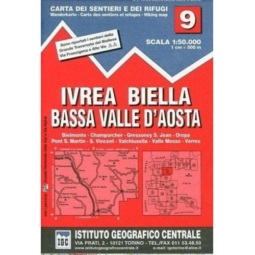 IGC Italien 1 : 50 000 Wanderkarte 9 Val d'Aosta