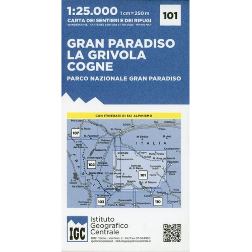 IGC Italien 1 : 25 000 Wanderkarte 101 Gran Paradiso