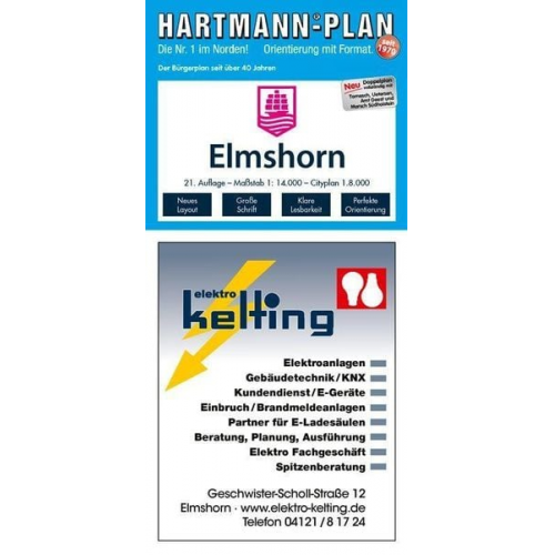 HARTMANN-PLAN Elmshorn, 1:14.000, Stadtplan