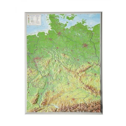 Reliefkarte Deutschland klein 1 : 2 400 000