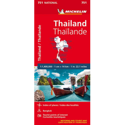 Carte nationale 751 - Thailand - Michelin National Map 751