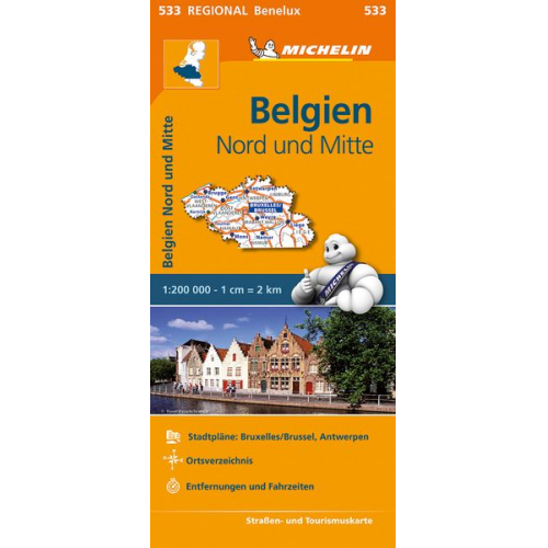 Michelin Belgien Nord und Mitte. 1:200.000