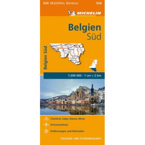 Michelin Belgien Süd. Straßen- und Tourismuskarte 1:200.000