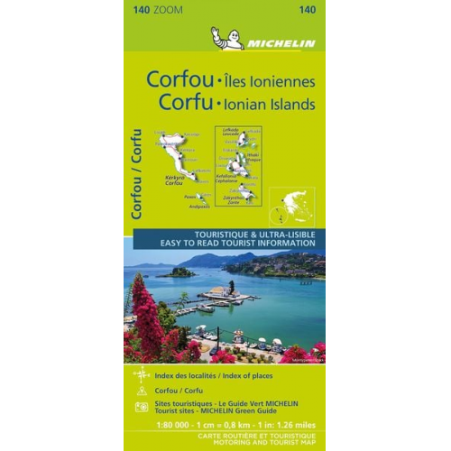 Corfu & the Ionian Islands - Michelin Zoom Map 140