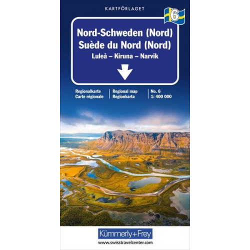 Kümmerly+Frey Regional-Strassenkarte 6 Nord-Schweden (Nord) 1:400.000