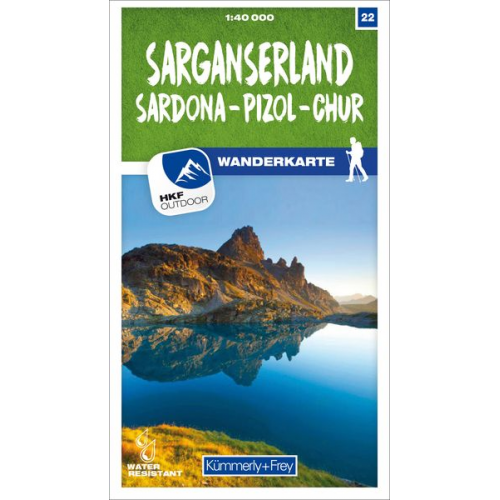 Sarganserland Sardona - Pizol - Chur 22 Wanderkarte