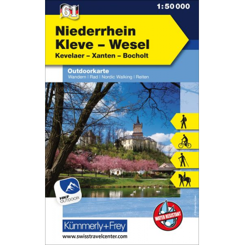 KuF Deutschland Outdoorkarte 61 Niederrhein, Kleve-Wesel, Kevelaer, Xanten - Bocholt 1 : 50 000 LZ bis 2025