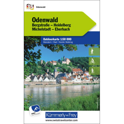 Odenwald Bergstrasse, Heidelberg, Michelstadt, Eberbach Nr. 35 Outdoorkarte Deutschland 1:50 000