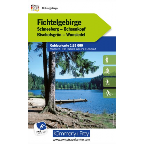 Fichtelgebirge Schneeberg, Ochsenkopf, Bischofsgrün, Wunsiedel Nr. 36 Outdoorkarte Deutschland 1:35 000