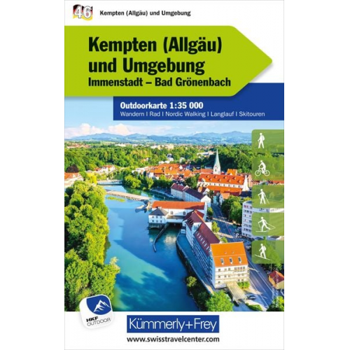 Kümmerly+Frey Outdoorkarte Deutschland 46 Kempten (Allgäu) und Umgebung 1:35.000