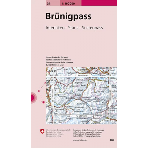 Bundesamt für Landestopografie swisstopo - Swisstopo 1 : 100 000 Brünigpass